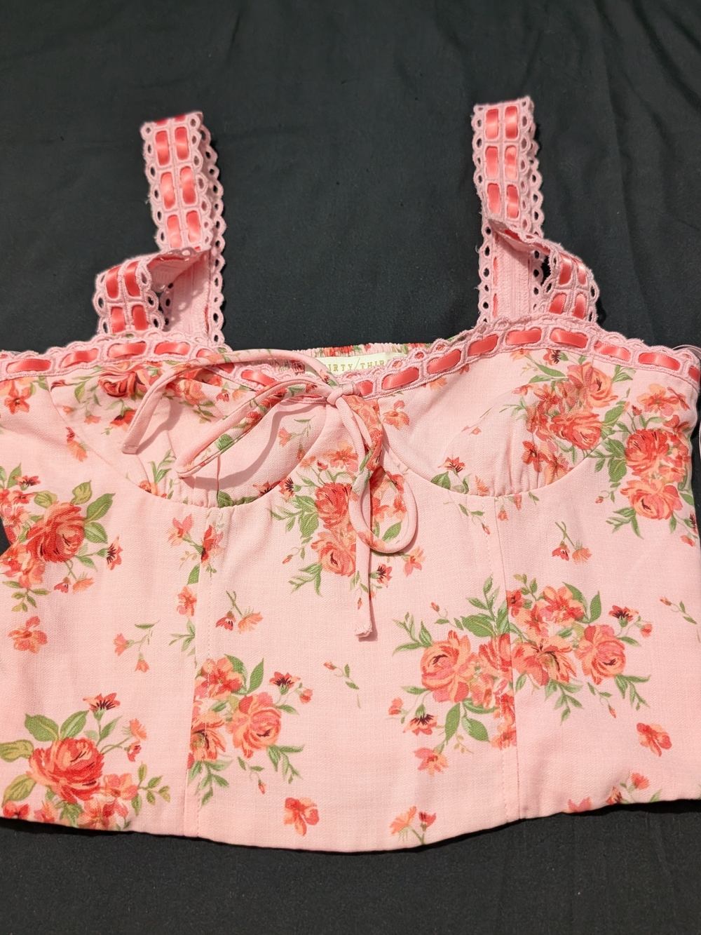 THIRTY Floral Crop Top in Pink Size Small Like New